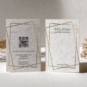 Luxury Gold White Marble QR code Earring Display 名刺