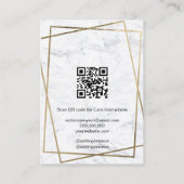 Luxury Gold White Marble QR code Earring Display 名刺 (裏面)