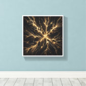 Luxury Golden Energy Burst - Abstract Electric Neu キャンバスプリント (インサイチュ (ウッドフロア))
