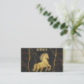 Luxury Golden Horse Chinese New Year Marble Busine 名刺 (スタンド正面)
