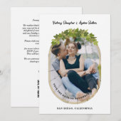 Luxury Golden Ivi Leaves Oval Frame Chic Photo セーブザデート (正面/裏面)