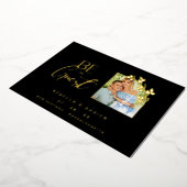 Luxury Golden Minimalist Branches Chic Photo 箔招待状 (回転した状態)