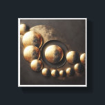 Luxury Golden Orbs Abstract - Elegant Celestial Sp キャンバスプリント<br><div class="desc">A sophisticated abstract composition featuring textured golden spheres and celestial orbs arranged in a graceful arc. The contrast between the radiant metallic gold and the deep charcoal textured background creates a sense of "modern luxury" and cosmic elegance. Perfect for executive offices, high-end living rooms, or any space seeking a bold,...</div>