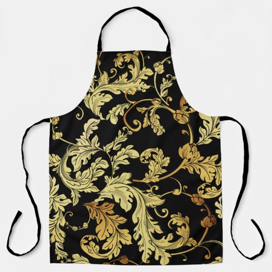 Luxury golden seamless pattern. Floral backgroundp エプロン (正面)