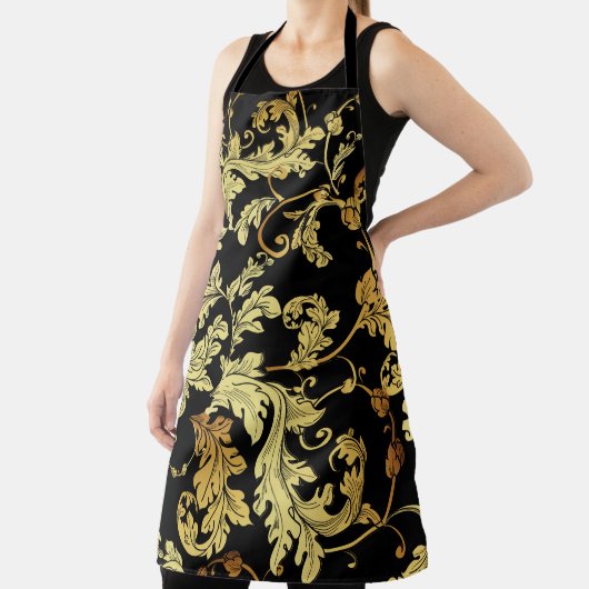 Luxury golden seamless pattern. Floral backgroundp エプロン (インサイチュ)