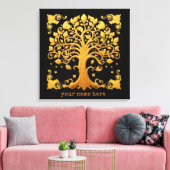 Luxury Golden Tree of Life キャンバスプリント (インサイチュ (リビング))