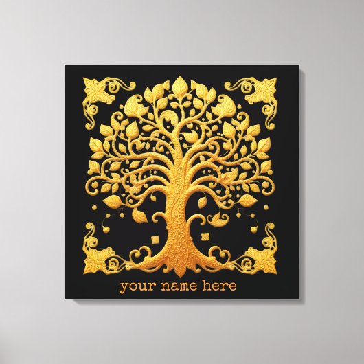 Luxury Golden Tree of Life キャンバスプリント (正面)