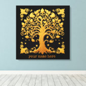 Luxury Golden Tree of Life キャンバスプリント (インサイチュ (ウッドフロア))