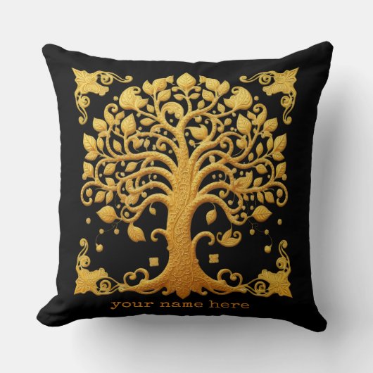 Luxury Golden Tree of Life クッション (正面)