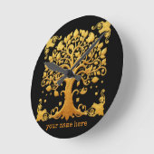 Luxury Golden Tree of Life ラウンド壁時計 (傾斜)