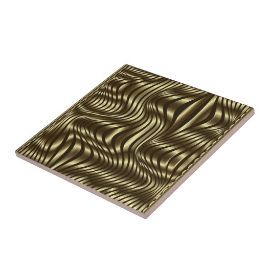 Luxury Golden Wave gold stripes タイル (側面)