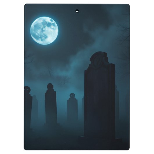 Luxury Gothic Graveyard Halloween Clipboard クリップボード (裏面)