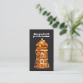 Luxury Gourmet Burger Shop Black Business Card 名刺 (スタンド正面)