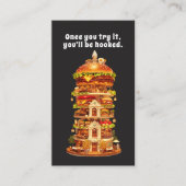 Luxury Gourmet Burger Shop Black Business Card 名刺 (正面)