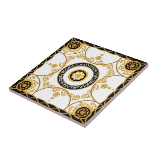 Luxury Greek Baroque Gold Medallion Pattern タイル (側面)