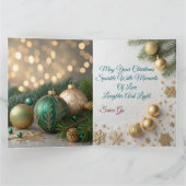 Luxury Green and Gold Christmas Card  カード (内部)