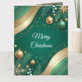 Luxury Green and Gold Christmas Card  カード (正面)