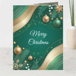 Luxury Green and Gold Christmas Card  カード