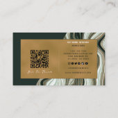Luxury Green and Gold Marble Business Coach Card 名刺 (裏面)