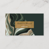 Luxury Green and Gold Marble Business Coach Card 名刺 (正面)