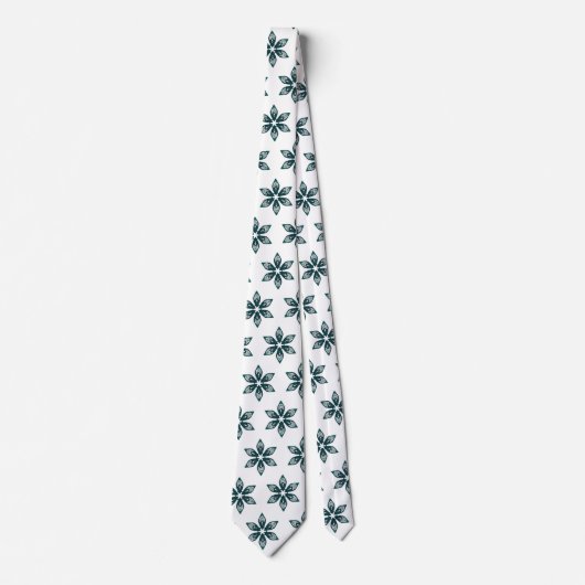 Luxury Green Botanical Geometric Pattern Elegant ネクタイ (正面)