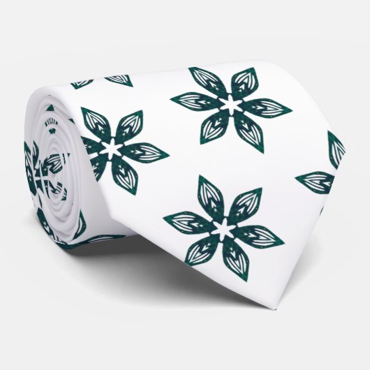 Luxury Green Botanical Geometric Pattern Elegant ネクタイ (ロール)