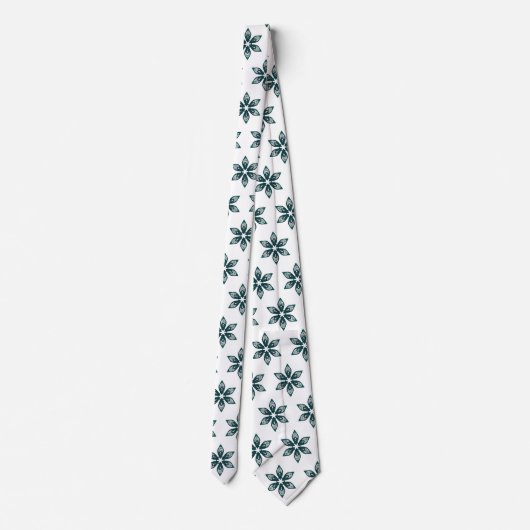 Luxury Green Botanical Geometric Pattern Elegant ネクタイ (裏面)
