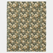 Luxury Green Gold Blanket Chic Pastel Foliage Art フリースブランケット (正面)