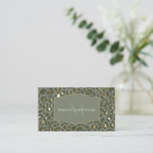 Luxury Green Gold Cheetah Leopard Print Elegant 名刺 (スタンド正面)