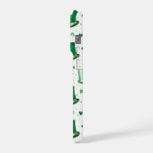 Luxury Green Gold Hats and Shamrocks White iPhoneケース (左側面)