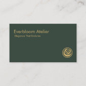 Luxury Green Gold Minimalist Timeless Designer 名刺 (正面)