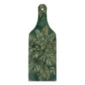 Luxury Green Gold Tropical Leaves Pattern カッティングボード (正面)
