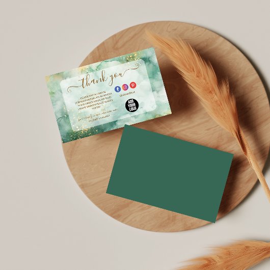 Luxury Green Marble Business サンキューカード
