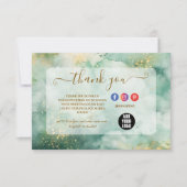 Luxury Green Marble Business サンキューカード (正面)