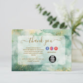 Luxury Green Marble Business サンキューカード (スタンド正面)