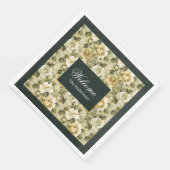 Luxury Green Napkins Gold Foliage Table Accent (コーナー)