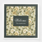 Luxury Green Napkins Gold Foliage Table Accent (正面)