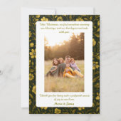 Luxury Green Plaid Portrait Photo Christmas シーズンカード (正面)