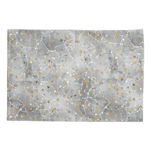 Luxury, Grey Gold Pattern  枕カバー (裏面)