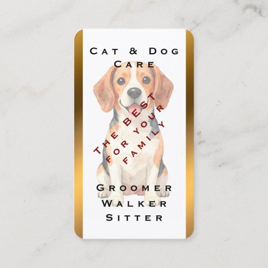 Luxury Grooming Dog Personalized Modern Collection 名刺 (裏面)