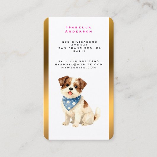 Luxury Grooming Dog Personalized Trendy Collection 名刺 (正面)