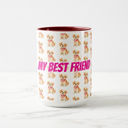 Luxury Grooming Pet Personalized Modern Collection マグカップ (中央)