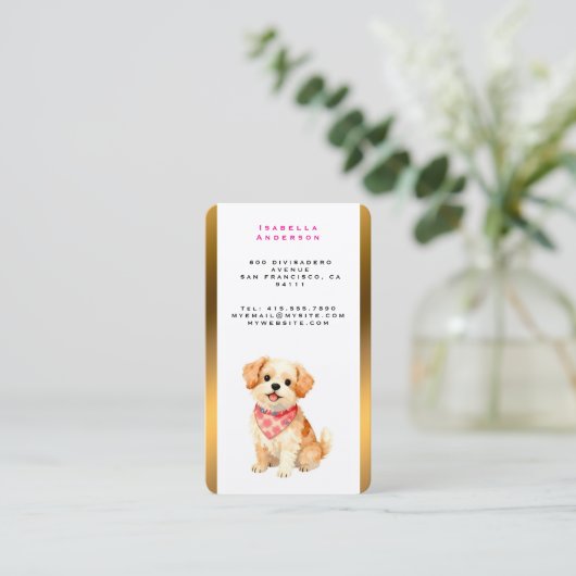 Luxury Grooming Pet Personalized Modern Collection 名刺 (スタンド正面)