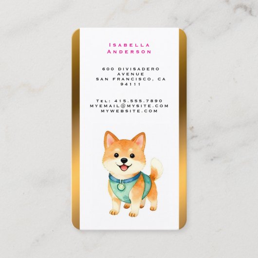 Luxury Grooming Pet Personalized Trendy Collection 名刺 (正面)