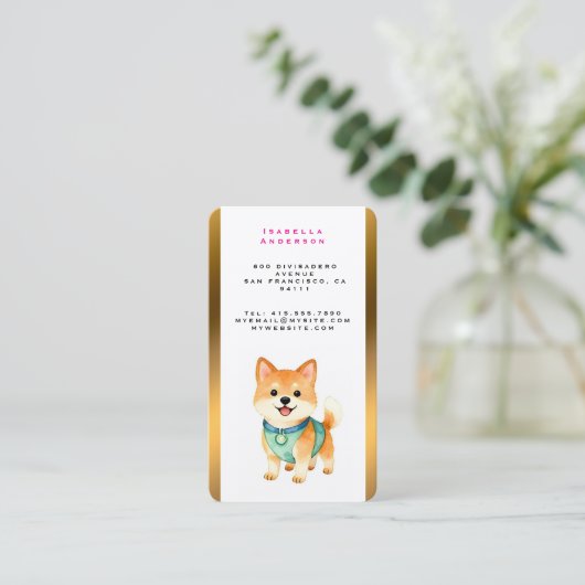 Luxury Grooming Pet Personalized Trendy Collection 名刺 (スタンド正面)