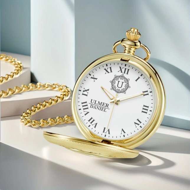 Luxury Groomsmen Monogram Custom Wedding Gift 腕時計 (クリエイターアップロード済み)