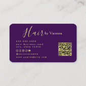 Luxury Hair Salon Hairstylist Hairdresser Purple 名刺 (裏面)