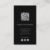 Luxury Hair Stylist Business Card with QR Code  名刺 (裏面)