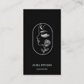 Luxury Hair Stylist Business Card with QR Code  名刺 (正面)