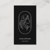 Luxury Hair Stylist | Line Art Hair Salon QR Code 名刺 (正面)